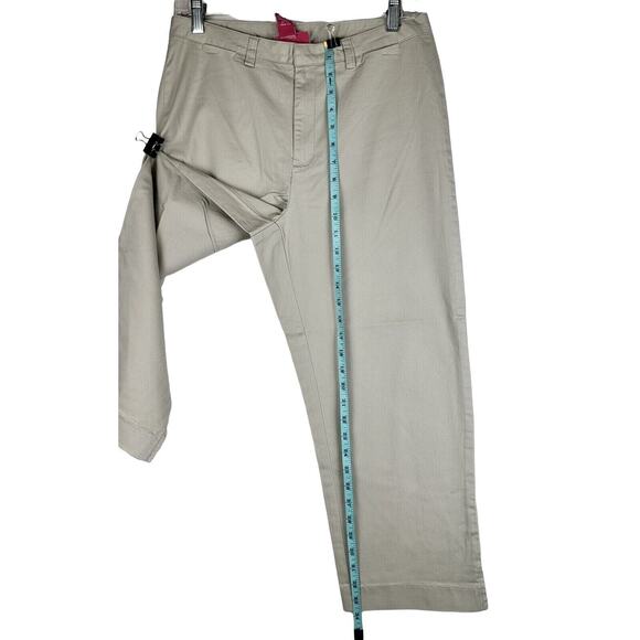 Lady Vesi Capri Pants Minimalist Women 8 High Rise Flat Front Stretch Beige - Picture 3 of 8